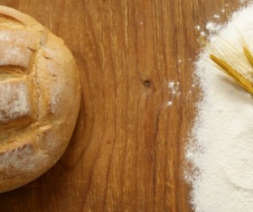 A gluten free breads on wood background with wheat flour 03