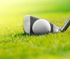 A golf club on a golf course Stock Photo 01