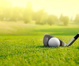 A golf club on a golf course Stock Photo 02