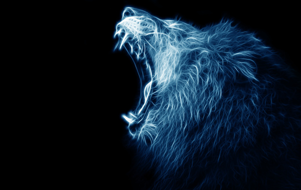 Abstract Artistic lion and black background 07