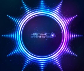 Abstract bright shining light circle vector 02