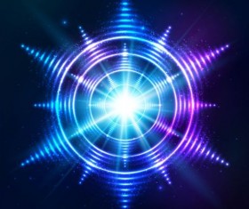 Abstract bright shining light circle vector 07