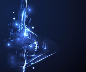 Abstract music background blue style vector 01