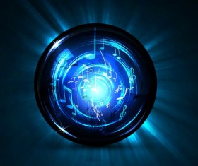 Abstract music background blue style vector 02