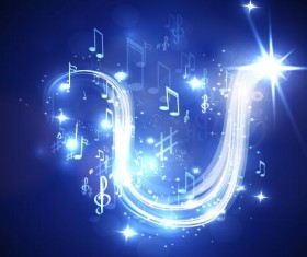 Abstract music background blue style vector 03