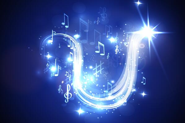 Abstract music background blue style vector 03
