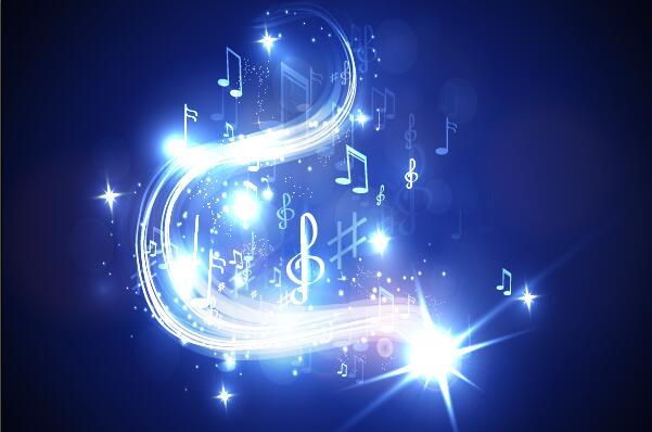 Abstract music background blue style vector 04