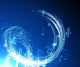 Abstract music background blue style vector 06