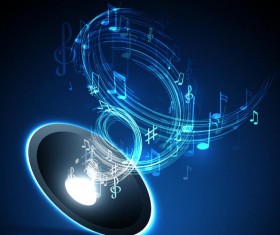 Abstract music background blue style vector 07