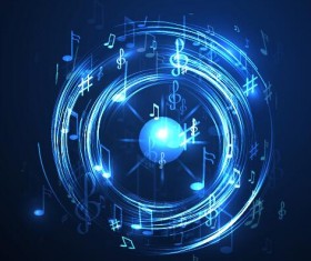 Abstract music background blue style vector 08