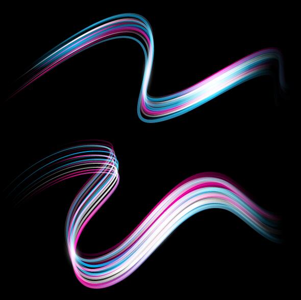 Abstract neon light effect vector illustration 14