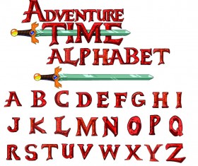 Adventure time alphabet PSD styles