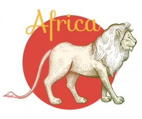 Africa lion vector