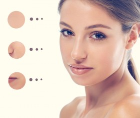 Anti-aging concept. Beautiful woman with problem and clean skin 06