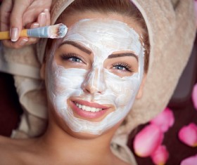 Apply a mask to do the skin care woman Stock Photo 02