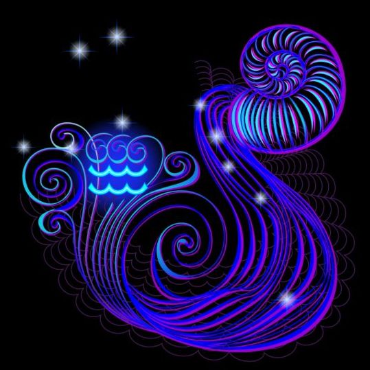 Aquarius neon sign vector material