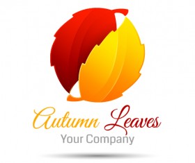 Autumn leaves logo design vector