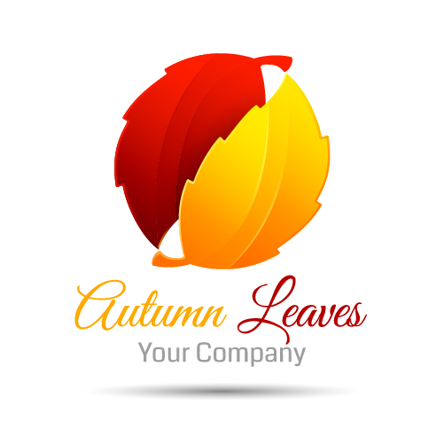 Autumn leaves logo design vector