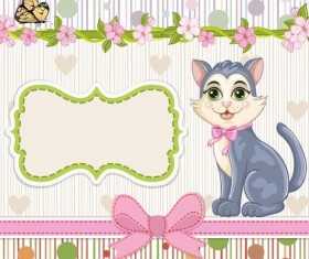 Baby shower cards with cute animals vector 01