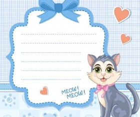 Baby shower cards with cute animals vector 02