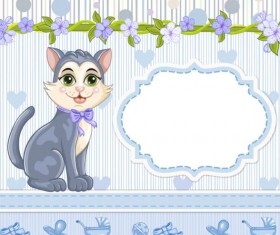 Baby shower cards with cute animals vector 05