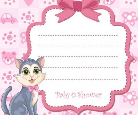 Baby shower cards with cute animals vector 06