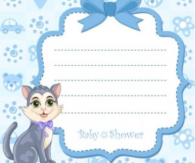 Baby shower cards with cute animals vector 07