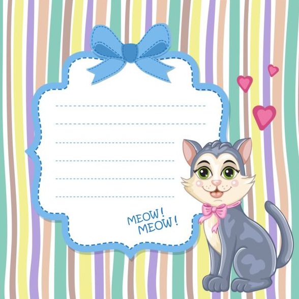 Baby shower cards with cute animals vector 10