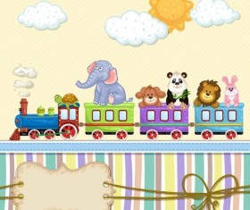 Baby shower cards with cute animals vector 11