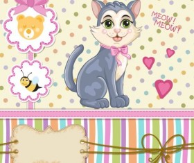 Baby shower cards with cute animals vector 13