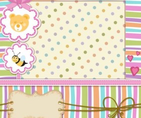 Baby shower cards with cute animals vector 14