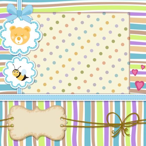 Baby shower cards with cute animals vector 15