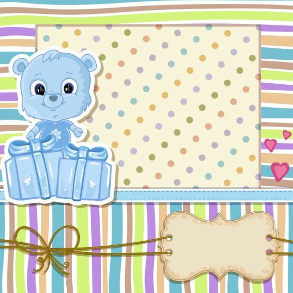 Baby shower cards with cute animals vector 16