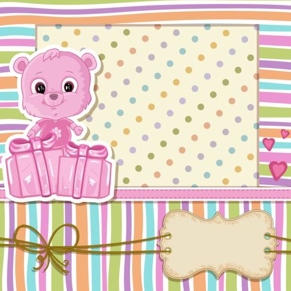Baby shower cards with cute animals vector 17