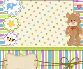 Baby shower cards with cute animals vector 19
