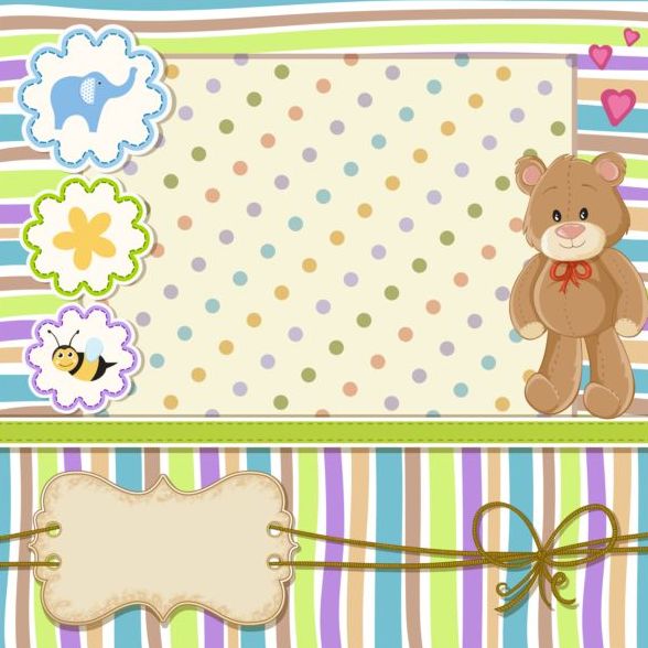 Baby shower cards with cute animals vector 19