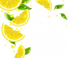 Background of Lemon and juice splashes vector
