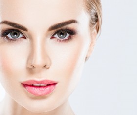 Beautiful blonde woman with white background Stock Photo 14