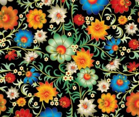Beautiful flower decor seamless pattern vectors 07