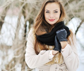 Beautiful girl model winter portrait HD picture 04