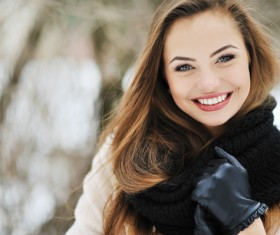 Beautiful girl model winter portrait HD picture 05