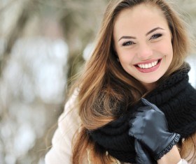 Beautiful girl model winter portrait HD picture 06