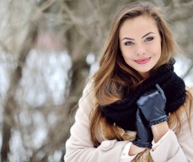 Beautiful girl model winter portrait HD picture 07