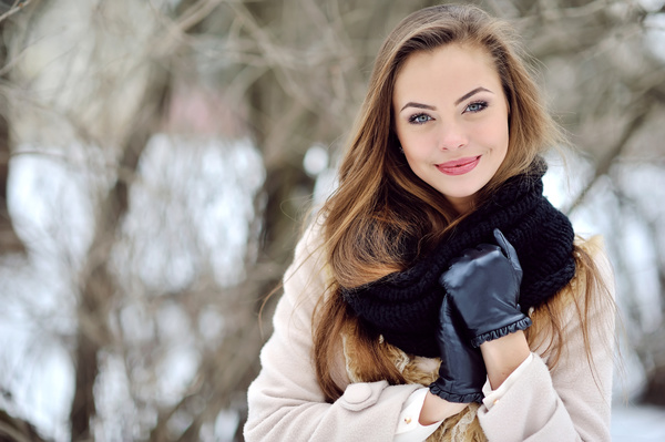 Beautiful girl model winter portrait HD picture 07