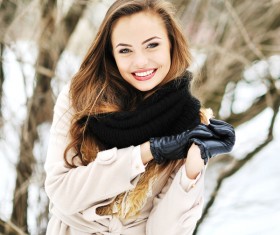 Beautiful girl model winter portrait HD picture 08