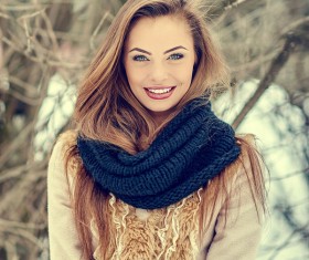 Beautiful girl model winter portrait HD picture 09