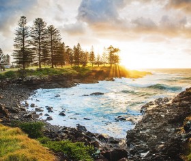 Beautiful natural landscape beach rocks HD picture