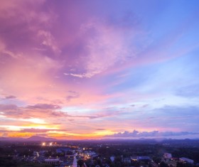 Beautiful red sunset on the sunset HD picture