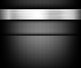 Black carbon fiber with polished metal vector background 02