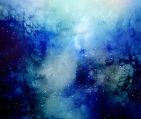 Blue Space Watercolor Backgrounds Stock Photo